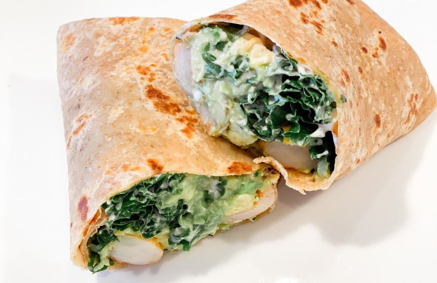 Cajun Kale Shrimp Burrito